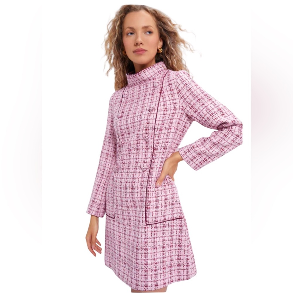 Tuckernuck Radziwill Dress. Pink Tweed. M. NWT.